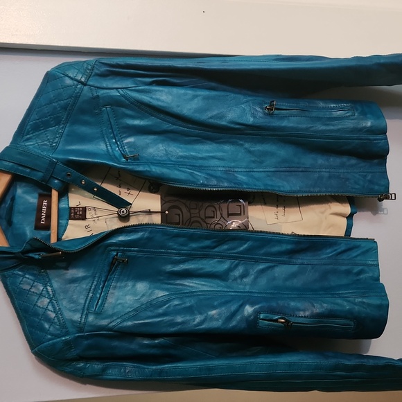 UNWORN Danier Teal Leather Jacket - Picture 3 of 8